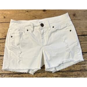 WOMENS O'NEILL WHITE DENIM DISTRESSED SHORTS SIZE 26